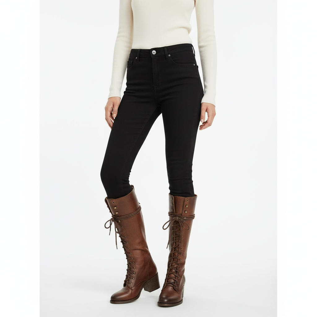 Sophia | Women's Lace-Up Boots With Mid-Calf Design And Block Heel | Vintage
