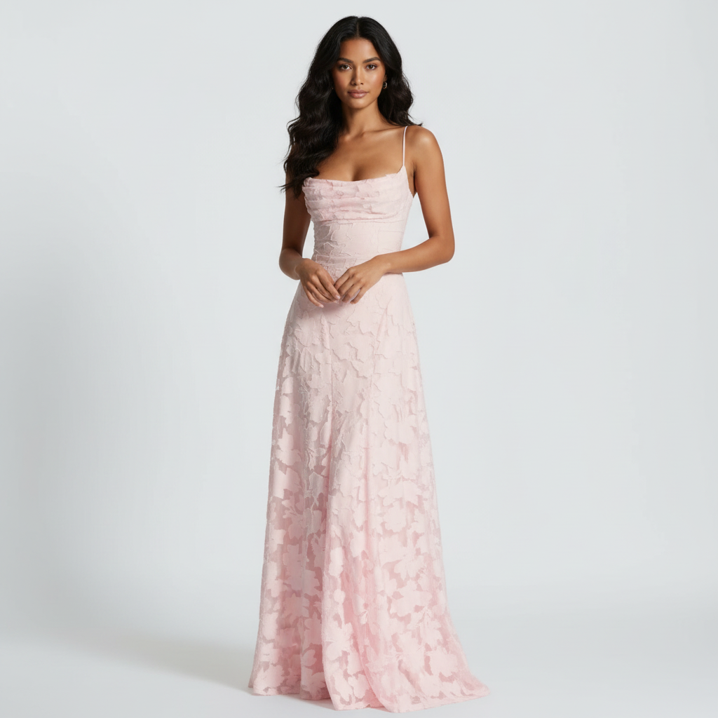 Sophia | Women's Maxi Dress With Spaghetti Straps And Draped Bodice | Elegant