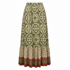 Sophia | Women's Maxi Skirt With Pleated Design And Printed Pattern | Bohemian