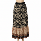 Sophia | Women's Maxi Skirt With Pleated Design And Printed Pattern | Bohemian