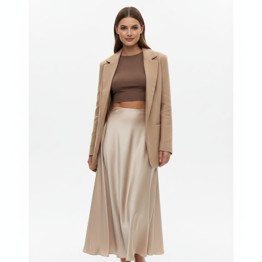 Sophia | Women's Midi Skirt With Draped Design And Pleated Detail | Elegant