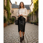 Sophia | Women's Midi Skirt With Ruched Detail And Asymmetric Hem | Chic
