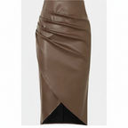 Sophia | Women's Midi Skirt With Ruched Detail And Asymmetric Hem | Chic