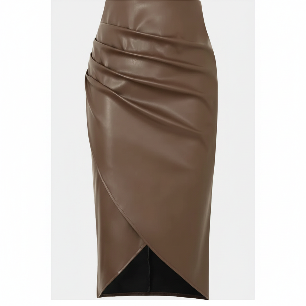Sophia | Women's Midi Skirt With Ruched Detail And Asymmetric Hem | Chic