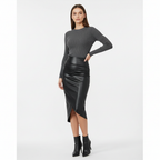 Sophia | Women's Midi Skirt With Ruched Detail And Asymmetric Hem | Chic