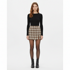 Sophia | Women's Mini Skirt With Check Pattern And Side Slit | Chic