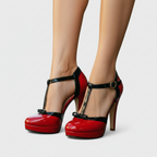 Sophia | Women's Orthopedic Heels With Ankle Strap And Bow Detail | Elegant