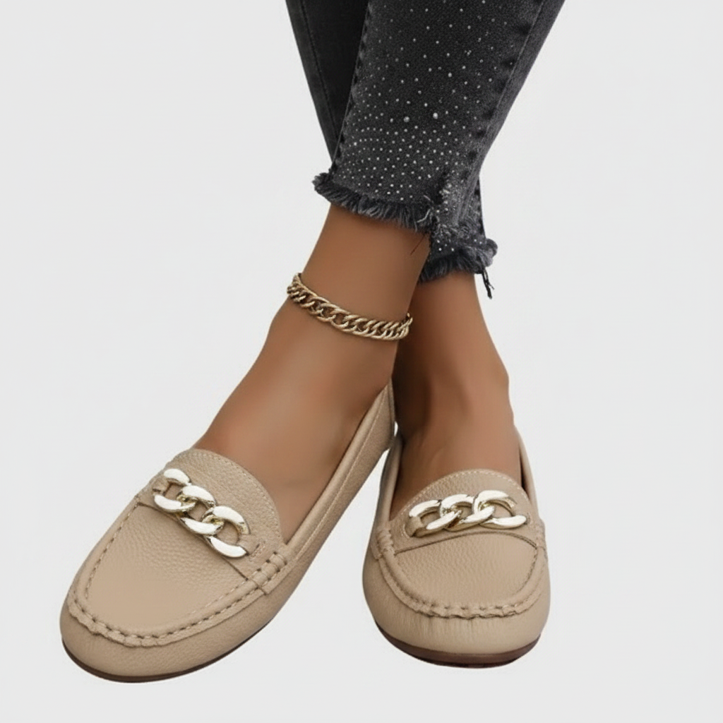 Sophia | Women's Orthopedic Loafers With Gold Hardware And Slip On Design | Elegant