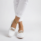 Sophia | Women's Orthopedic Loafers With Gold Hardware And Slip On Design | Elegant