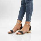 Sophia | Women's Orthopedic Sandals With Gold Hardware And Ankle Strap | Elegant