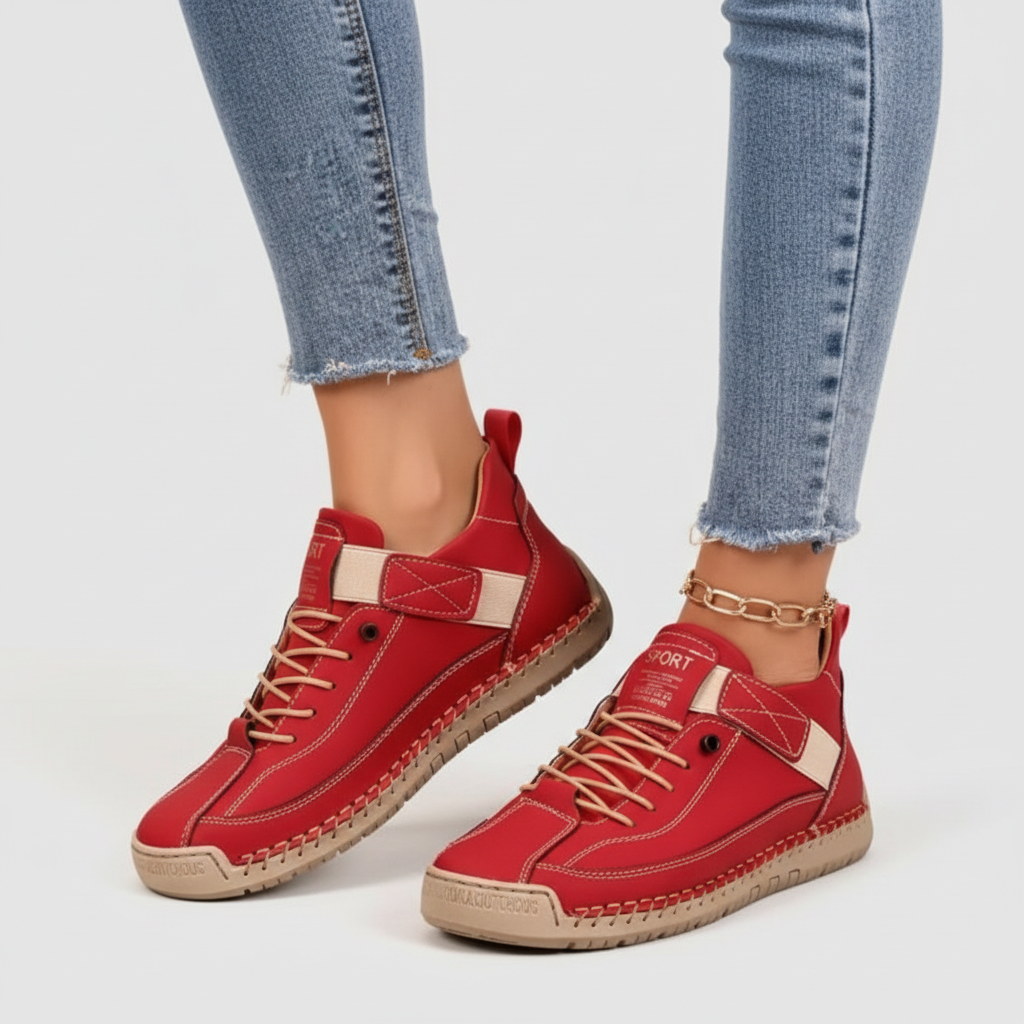 Sophia | Women's Orthopedic Sneakers With Lace Up And Textured Finish | Casual