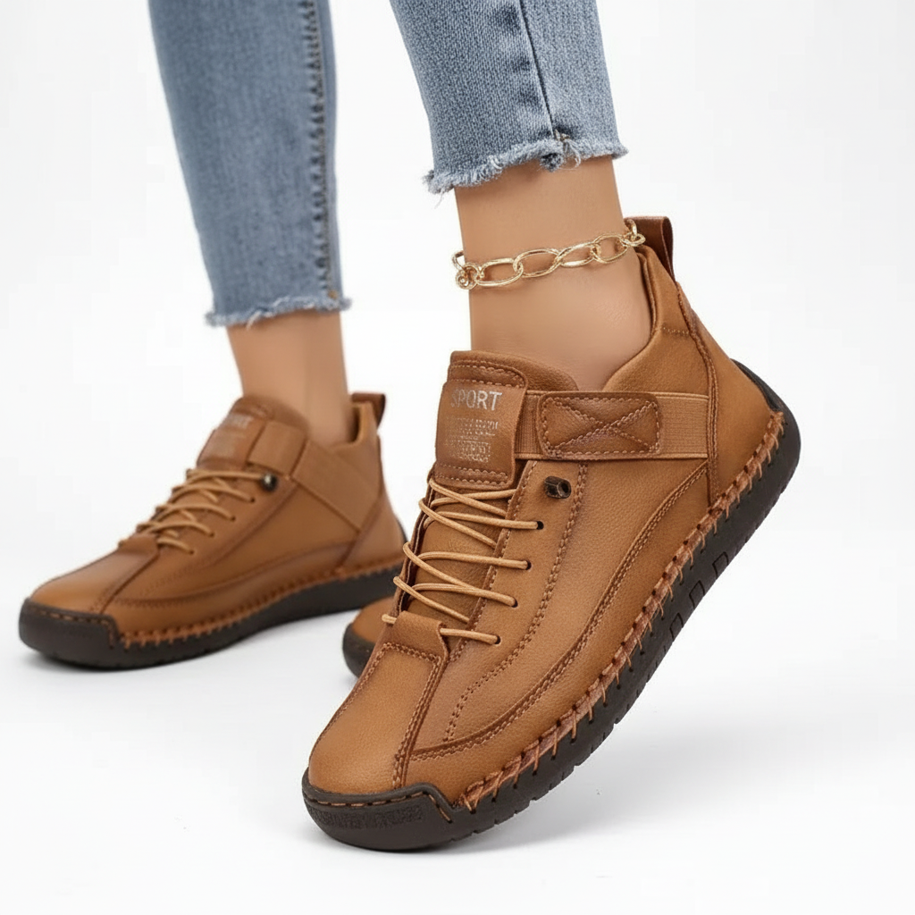 Sophia | Women's Orthopedic Sneakers With Lace Up And Textured Finish | Casual
