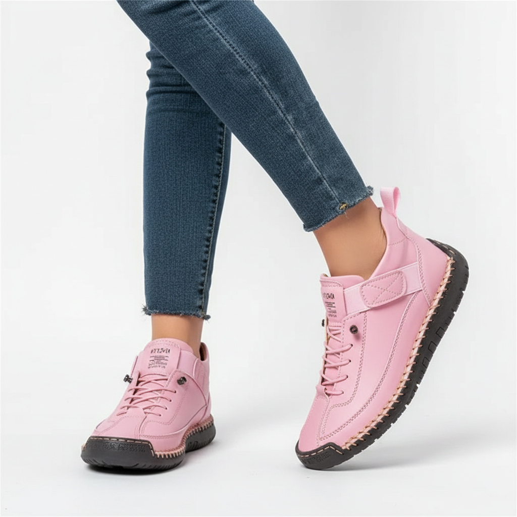 Sophia | Women's Orthopedic Sneakers With Lace Up And Textured Finish | Casual