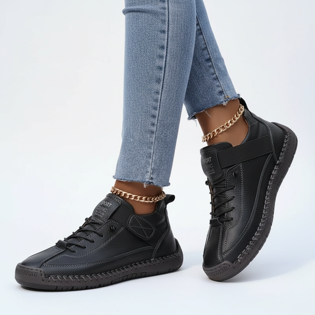 Sophia | Women's Orthopedic Sneakers With Lace Up And Textured Finish | Casual