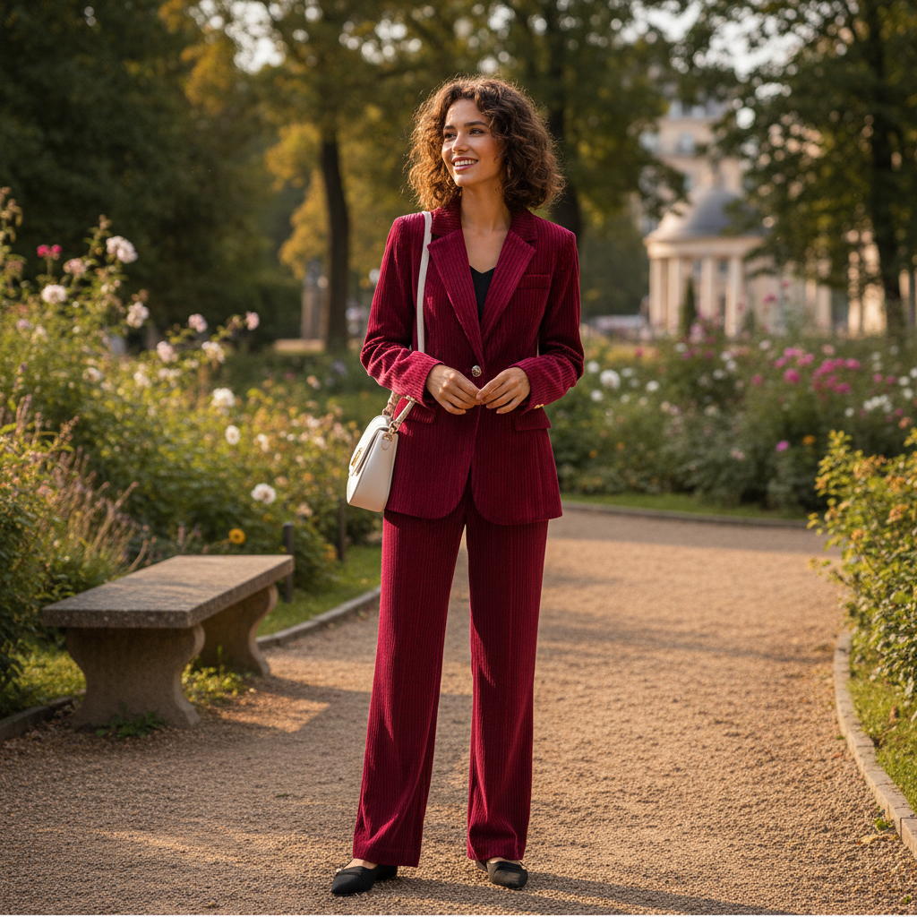 Sophia | Women's Outfit Set With Notch Lapel Blazer And Pleated Pants | Elegant