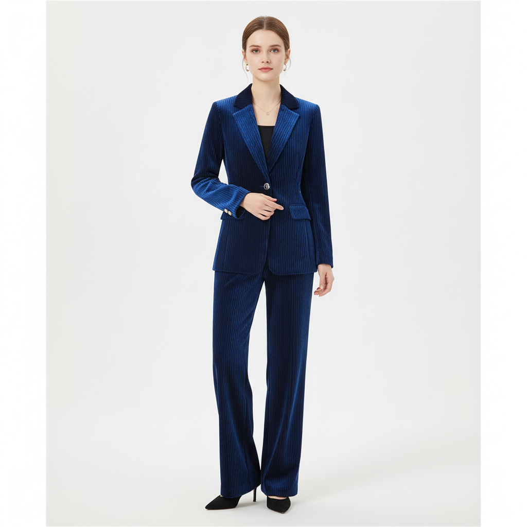 Sophia | Women's Outfit Set With Notch Lapel Blazer And Pleated Pants | Elegant