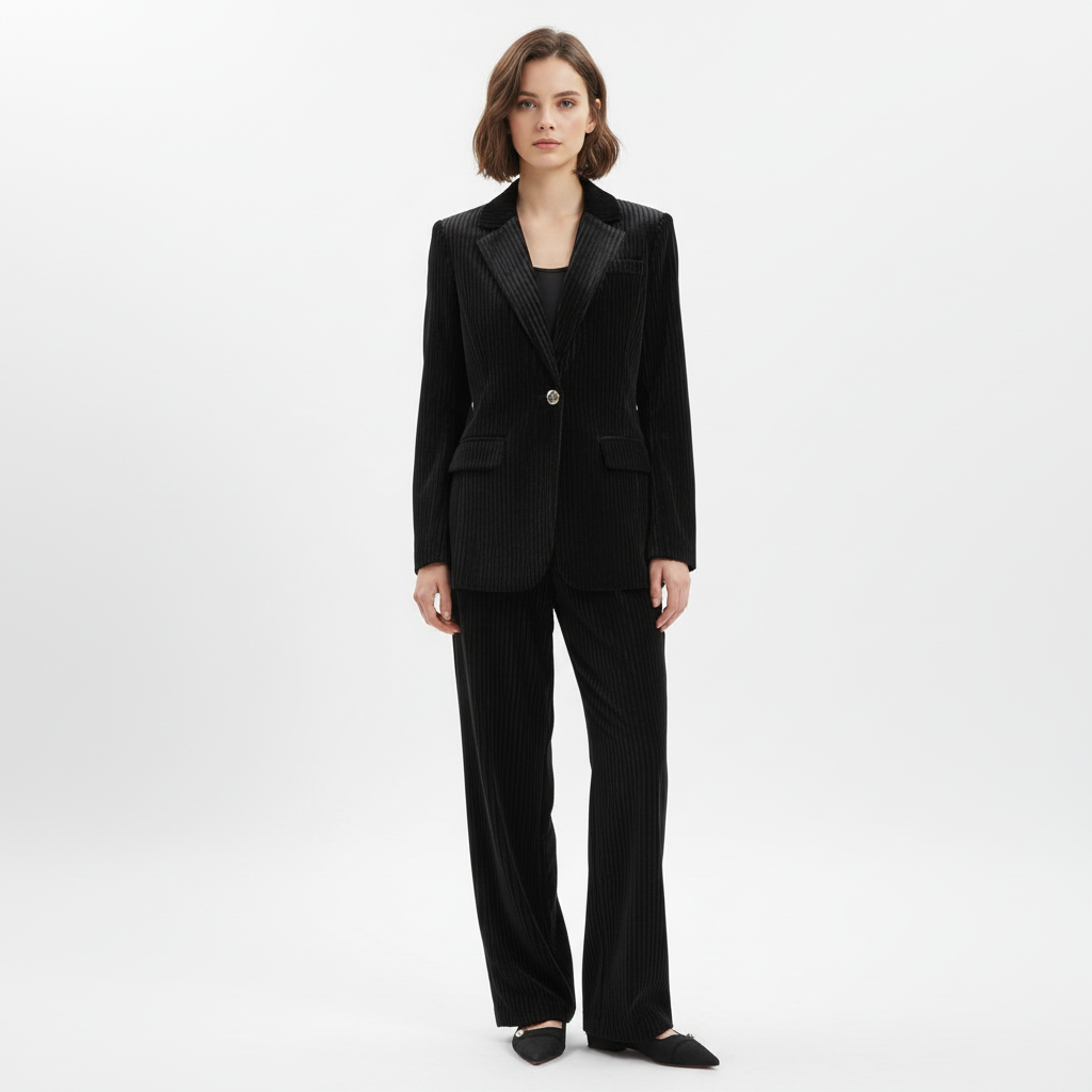 Sophia | Women's Outfit Set With Notch Lapel Blazer And Pleated Pants | Elegant