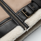 Sophia | Women's Sherpa Jacket With Zip Closure And Belt Detail | Chic