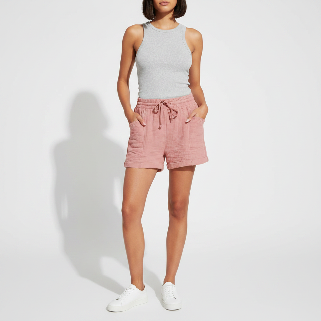 Sophia | Women's Shorts With Drawstring Waist And Side Pockets | Casual