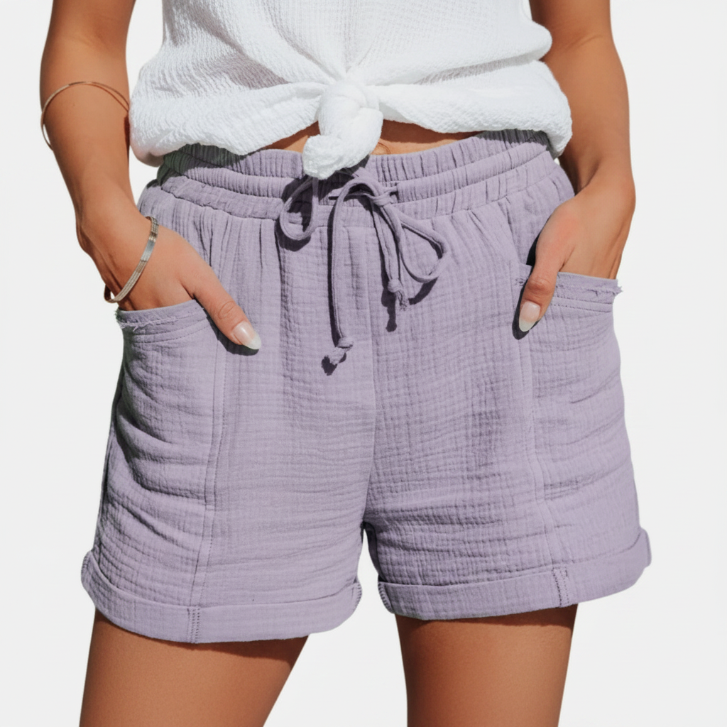 Sophia | Women's Shorts With Drawstring Waist And Side Pockets | Casual