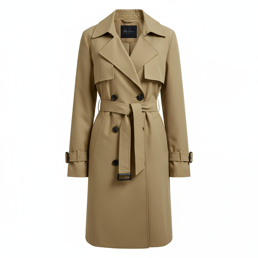 Sophia | Women's Trench Coat With Belted Waist And Double-Breasted Front | Classic