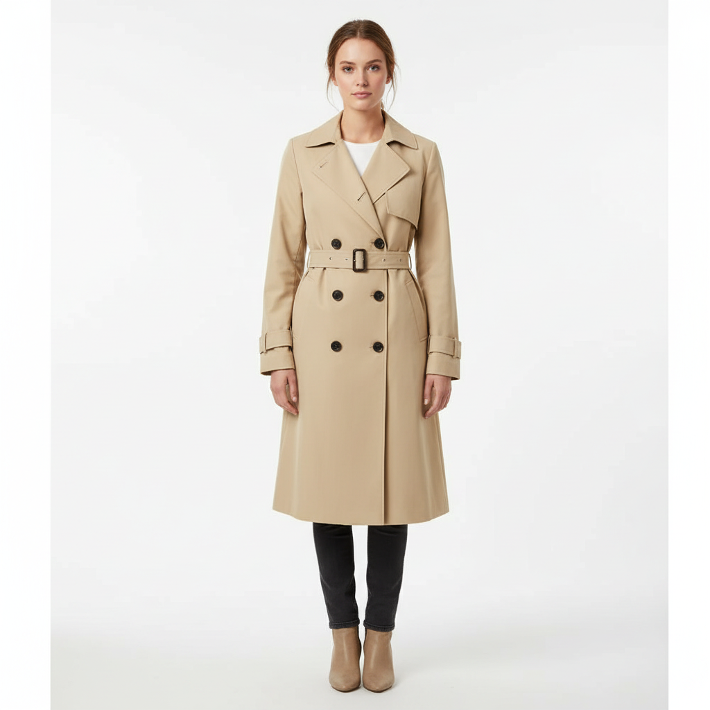 Sophia | Women's Trench Coat With Belted Waist And Double-Breasted Front | Classic