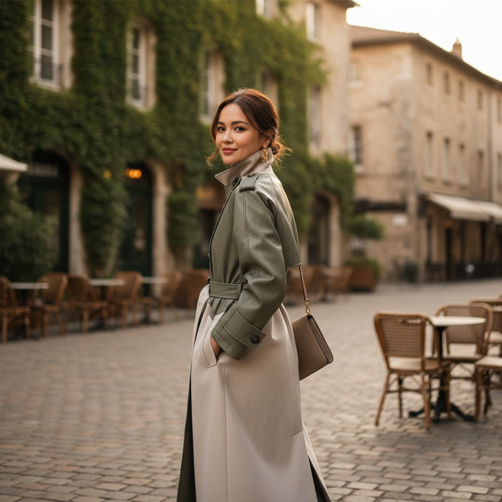 Sophia | Women's Trench Coat With High Neck And Belted Waist | Elegant