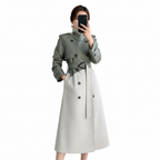 Sophia | Women's Trench Coat With High Neck And Belted Waist | Elegant