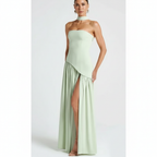 Sophia | Women's Wedding Guest Dress With Strapless Neckline And Side Slit | Elegant