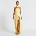 Sophia | Women's Wedding Guest Dress With Strapless Neckline And Side Slit | Elegant