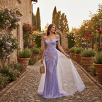 Sophia | Women's Wedding Guest Maxi Dress With Off Shoulder Neckline And Pleated Design | Elegant