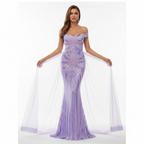 Sophia | Women's Wedding Guest Maxi Dress With Off Shoulder Neckline And Pleated Design | Elegant