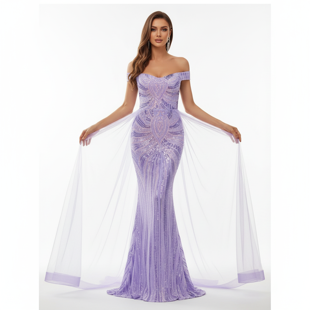 Sophia | Women's Wedding Guest Maxi Dress With Off Shoulder Neckline And Pleated Design | Elegant
