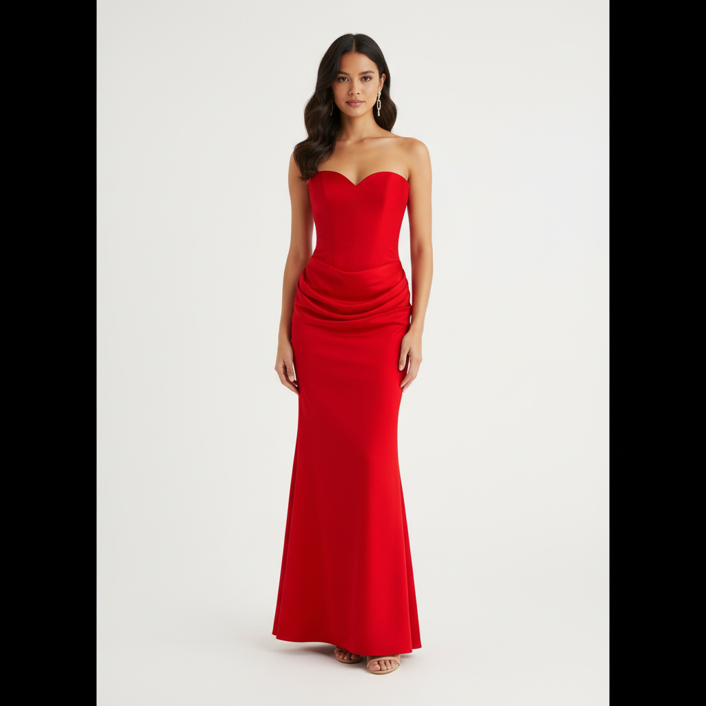 Sophia | Women's Wedding Guest Maxi Dress With Strapless Neckline And Ruched Detail | Elegant