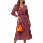Sophia | Women's Wedding Guest Maxi Dress With V-Neck And Draped Front | Elegant