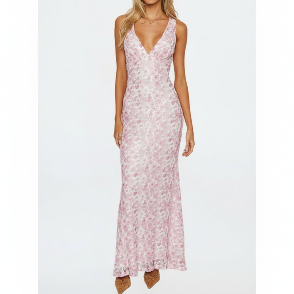 Sophia | Women's Wedding Guest Maxi Dress With V-Neck And Sleeveless Design | Elegant