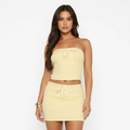 Ava | Women's Mini Skirt With Ruched Waist And Drawstring Detail | Casual