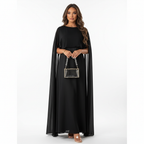 Charlotte | Women's Wedding Guest Dress With Draped Cape And Loose Fit | Elegant