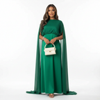 Charlotte | Women's Wedding Guest Dress With Draped Cape And Loose Fit | Elegant