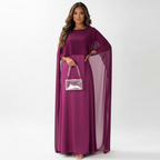 Charlotte | Women's Wedding Guest Dress With Draped Cape And Loose Fit | Elegant