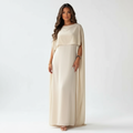 Charlotte | Women's Wedding Guest Dress With Draped Cape And Loose Fit | Elegant