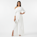 Liora | Women's One Shoulder Maxi Long Sleeve Dress With Asymmetric Neckline